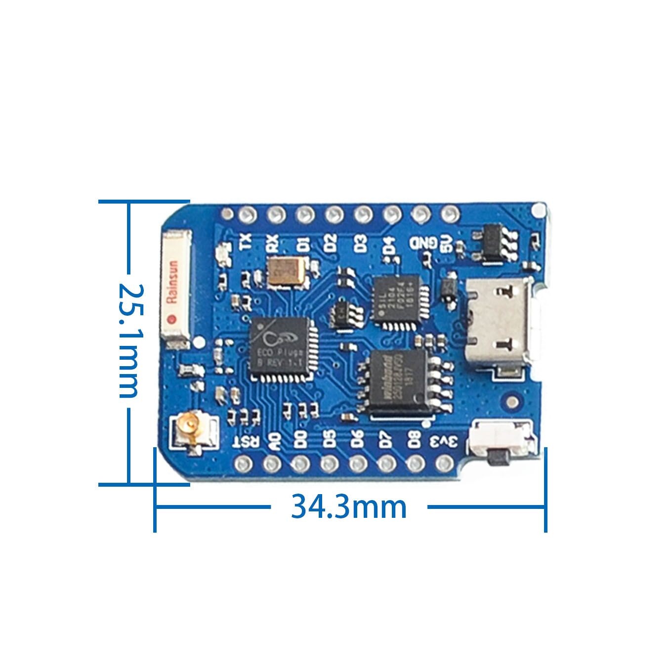 WEMOS D1 Mini Pro 4M 16M Bytes - đánh giá và giá Wemos D1